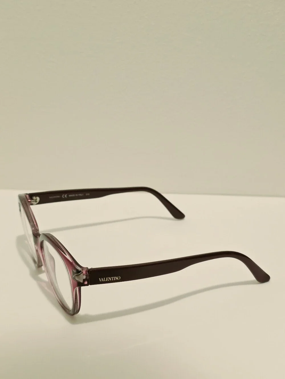 Valentino V2699 513 Burgundy Transparent Rockstud Cat-Eye EyeglassesFrames Only